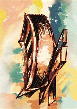 Abstract Architectural Structure Painting