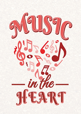 Music in the Heart Typography Art