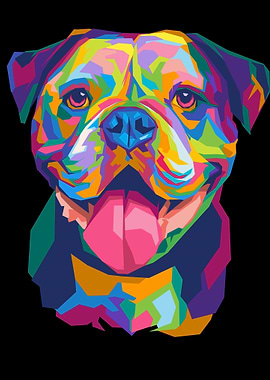 Colorful Rottweiler Portrait