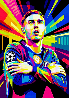 Colorful Soccer Player Portrait