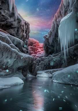 Icy Canyon Landscape