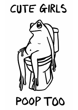 Frog on Toilet - Cute Girls