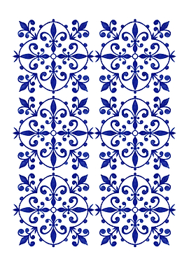 Blue and White Floral Pattern