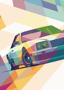 Colorful Geometric Car Illustration