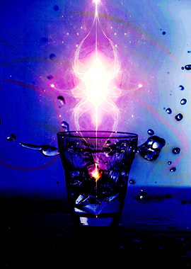 Glass of Water with Abstract Light