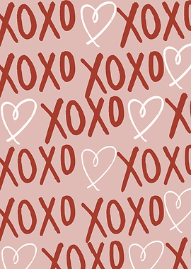 XOXO and Hearts Pattern