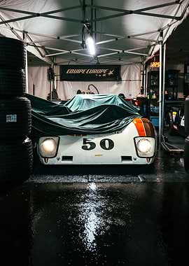 Vintage Race Car Under Cover