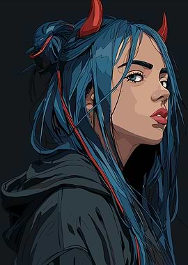 Billie Eilish Devil Girl Illustration