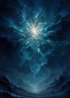 Celestial Blue Nebula