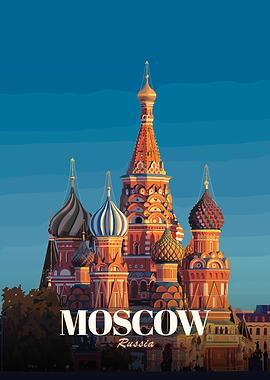 Moscow Russia Travel Poster