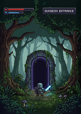 Pixel Art Dungeon Entrance
