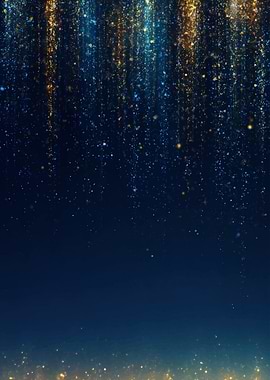 Golden and Blue Glittering Lights