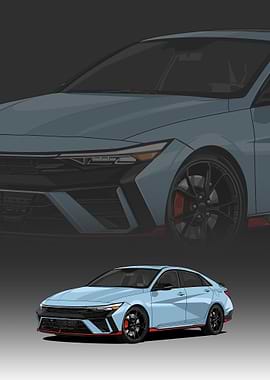 light blue sport car Illustration