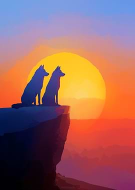 Wolves at Sunset