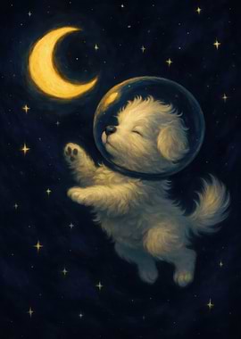 Dog Astronaut in Space