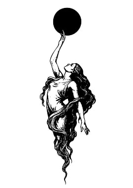 Woman Reaching for a Black Orb