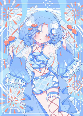 Anime Girl in Blue Outfit