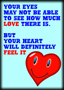 Love message with heart illustration