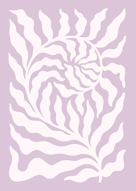 Abstract Floral Design on Lilac Background
