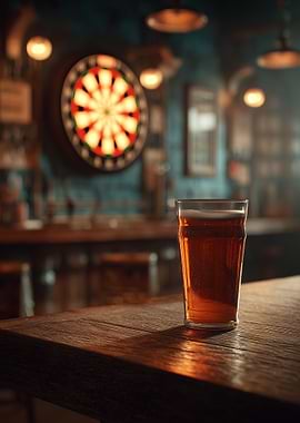 Beer and Darts in a Pub