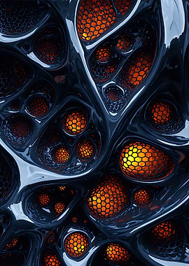 Abstract Honeycomb Structure with Dark Shell