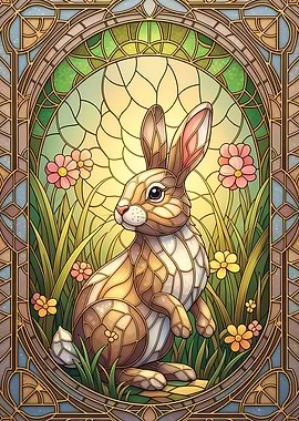 Stained Glass Easter Bunny