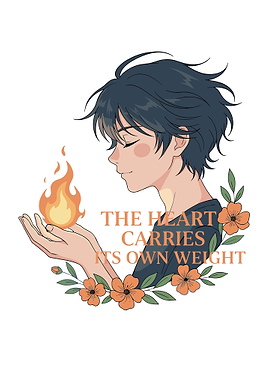 Anime Boy with Fire and Flowers