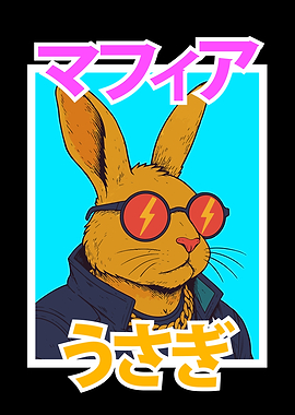 Mafia Rabbit with Sunglasses Illustration