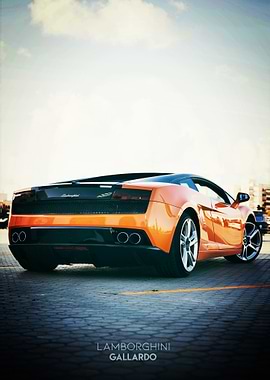 Orange Lamborghini Gallardo Poster