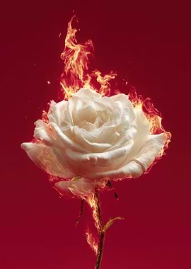Burning White Rose