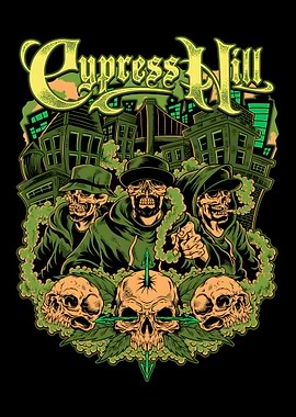 Cypress Hill Skulls and Cityscape