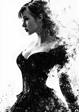 Elegant Woman in Black Dress