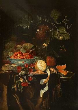 Still Life with Fruit and a Chinese Porcelain Bowl with Strawberries