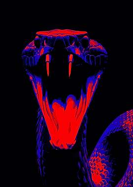 Red and Blue Cobra Snake