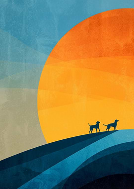Dogs at Sunset