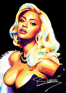 Beyonce Knowles Pop Art Portrait