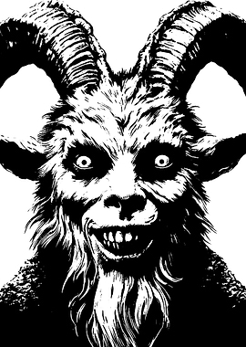 Black and White Demon Illustration