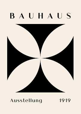 Bauhaus Ausstellung 1919 Minimalist Poster
