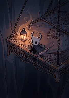 Hollow Knight on a Hanging Platform