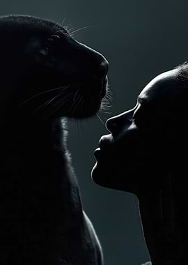 Black Panther and Woman Silhouette