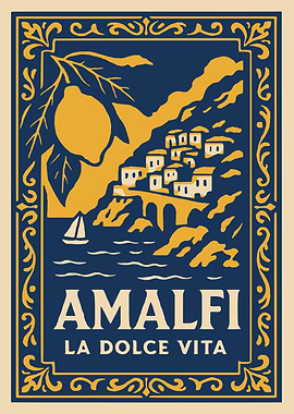 Amalfi Coast Travel Poster