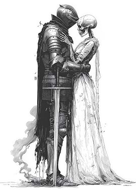Knight and Skeleton Embrace
