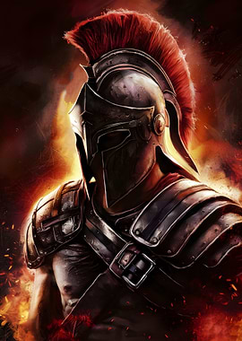 Epic Spartan Warrior in Bronze Armor