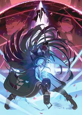 Anime Warrior with Sword and Companions