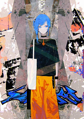 Anime Girl with Blue Hair