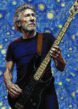 Roger Waters Starry Night Style Portrait