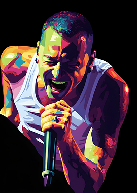 Chester Bennington Colorful Portrait