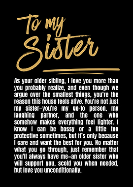 To My Sister - Love Letter