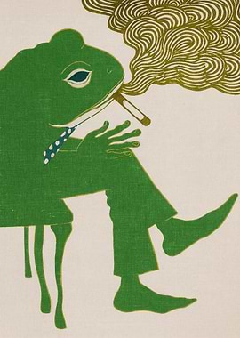 Smoking Frog Illustration