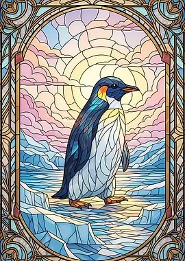 Penguin Stained Glass Art